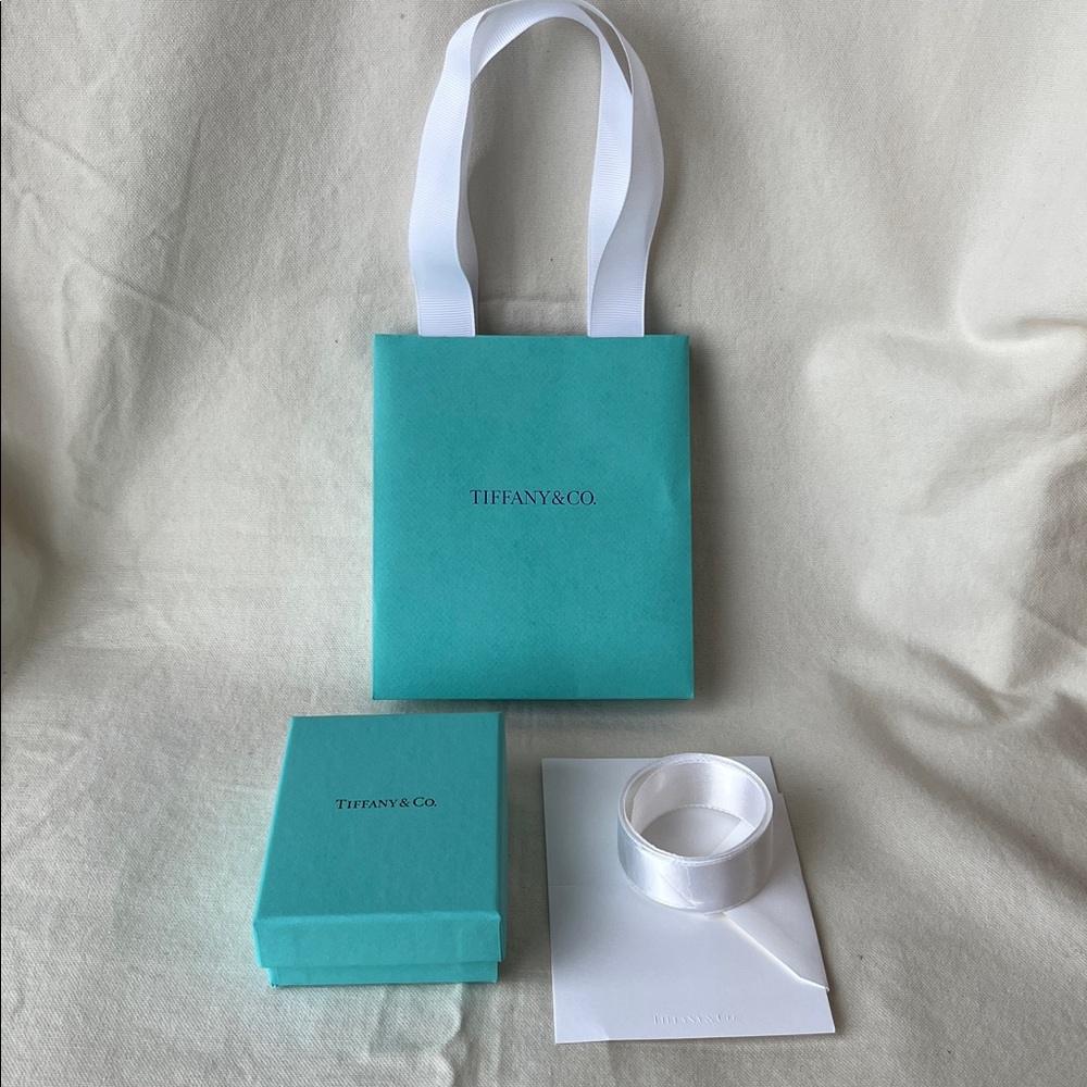 Tiffany & Co. Blue Gift Bag and Box Set w/ Card